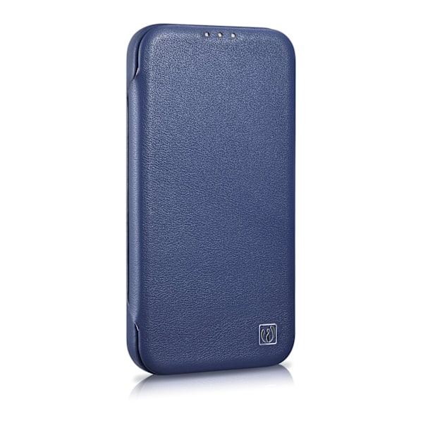 iCarer CE Premium Leather Folio Case iPhone 14 magnetic flip case MagSafe blue (WMI14220713-BU) Blue