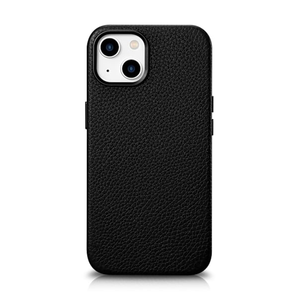 iCarer Litchi Premium Leather Case iPhone 14 Plus Magnetic Leather Case with MagSafe Black (WMI14220711-BK) Black