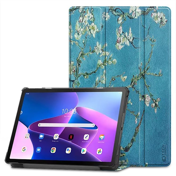 Tech-Protect SmartCase for Lenovo Tab M10 Plus (3rd gen.) 10.6&quot; TB-125 / TB-128 - blue with sakura flowers Blue