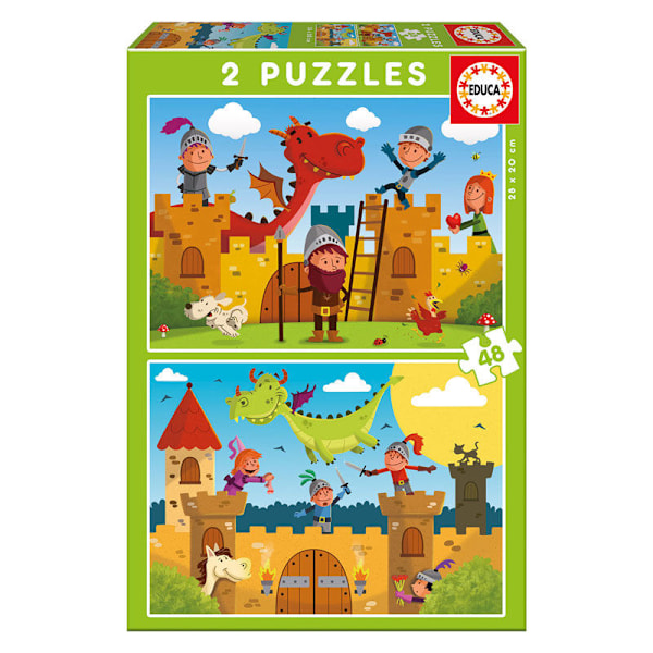 Dragons and Knighst puzzle 2x48pcs Multicolor