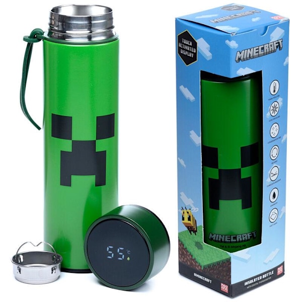 Minecraft thermos stainless steel bottle thermometer 450ml Multicolor