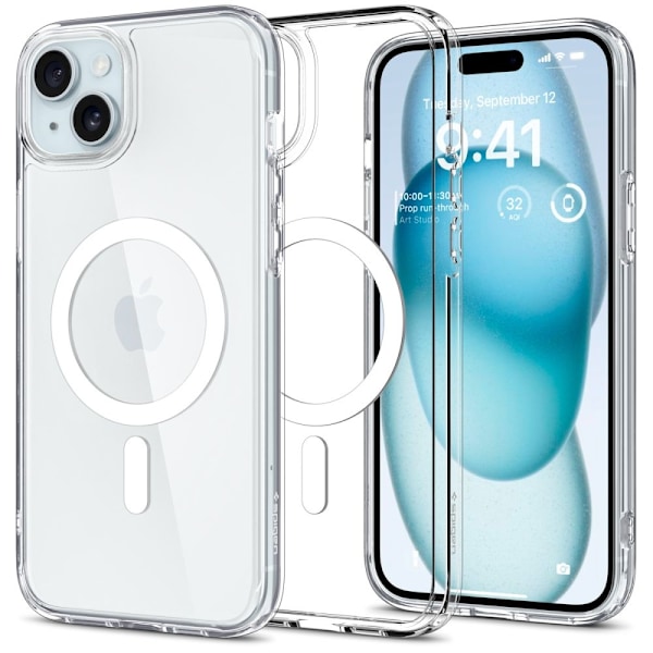 Spigen Ultra Hybrid Mag Case with MagSafe for iPhone 15 Plus - White Transparent || White