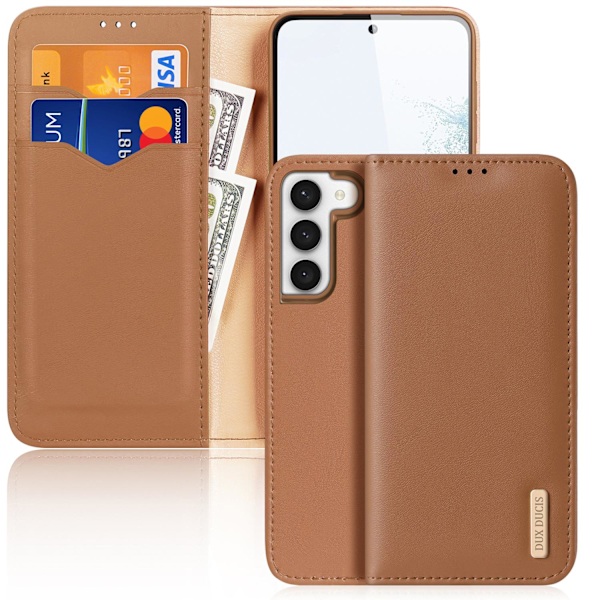 Dux Ducis Hivo case Samsung Galaxy S23+ flip cover wallet stand RFID blocking brown Brown