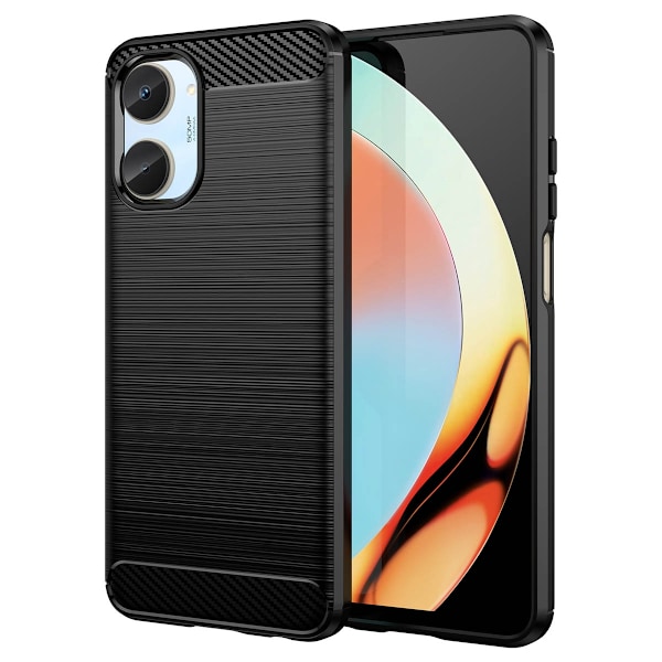 Carbon Case case for Realme 10 flexible silicone carbon cover black Black