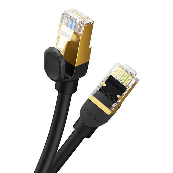 Baseus fast round RJ45 40Gbps Cat network cable. 8 0.5m black Black