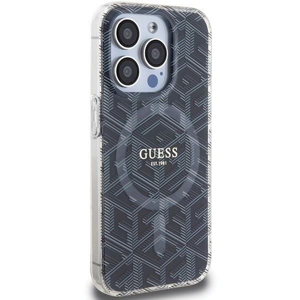 Guess IML GCube MagSafe case for iPhone 15 Pro - black Black