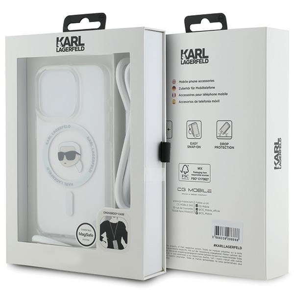 Karl Lagerfeld Crossbody IML Karl Head MagSafe case for iPhone 15 Pro - transparent Transparent