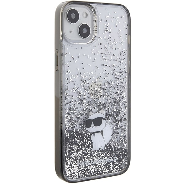 Karl Lagerfeld Liquid Glitter Choupette case for iPhone 15 Plus - transparent