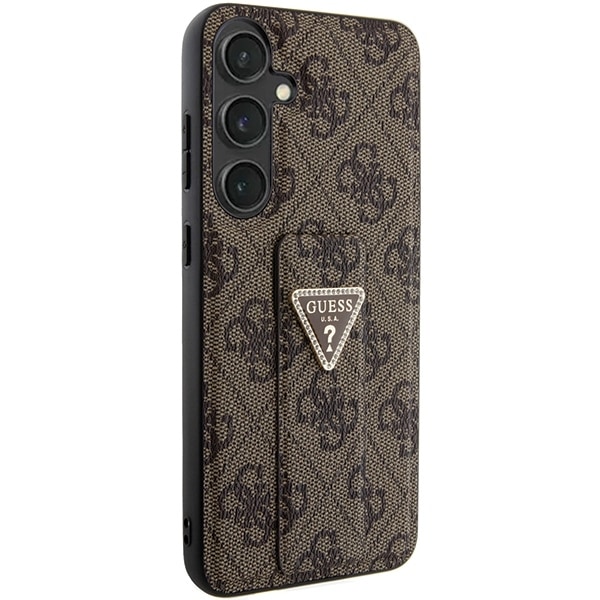 Guess GUHCS24SPGS4TDW S24 S921 brown/brown hardcase Grip Stand 4G Triangle Strass