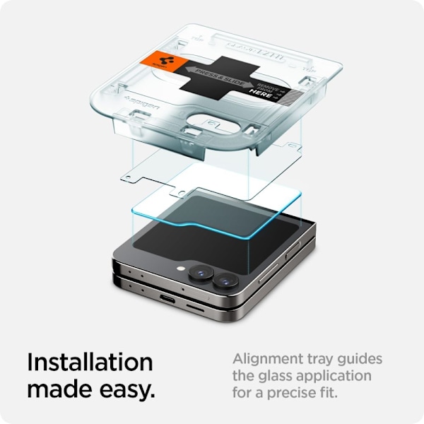 Spigen Glas.tR EZ Fit Tempered Glass for Samsung Galaxy Z Flip 6 - 2 pcs.