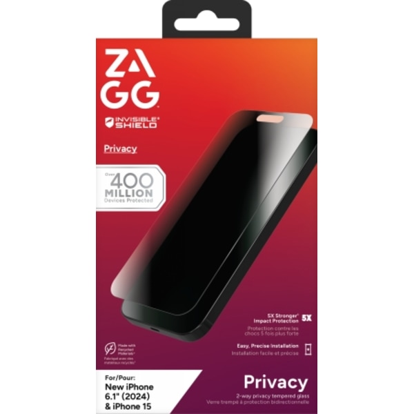 ZAGG InvisibleShield Glass Elite Privacy for iPhone 15/16