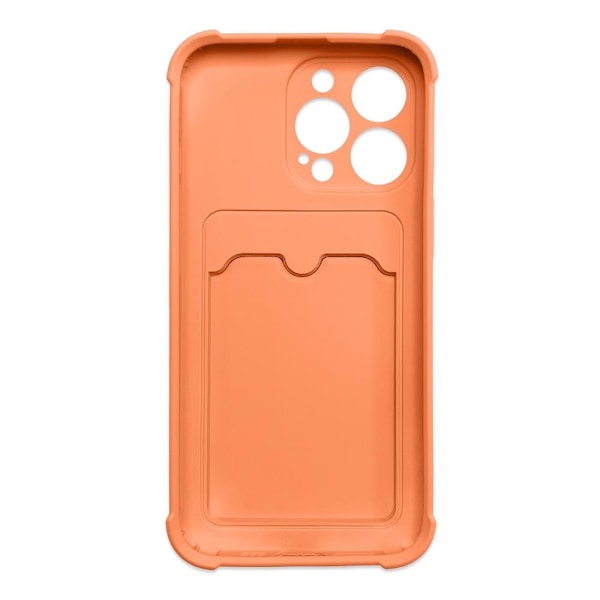 Card Armor Case Pouch Cover for iPhone 11 Pro Max Card Wallet Silicone Air Bag Armor Cover Orange Orange