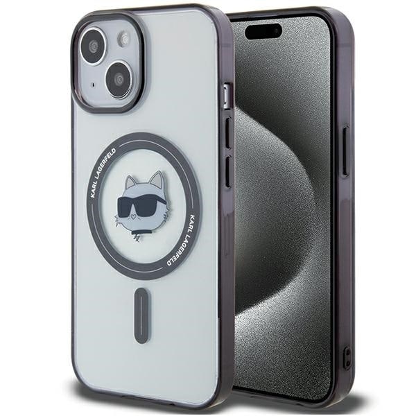 Karl Lagerfeld KLHMP15SHCHNOTK iPhone 15 6.1&quot; transparent hardcase IML Choupette`s Head MagSafe Transparent