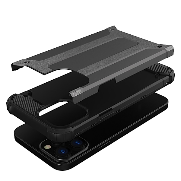 Hybrid Armor Case Tough Rugged Cover for iPhone 13 Pro Max black Black