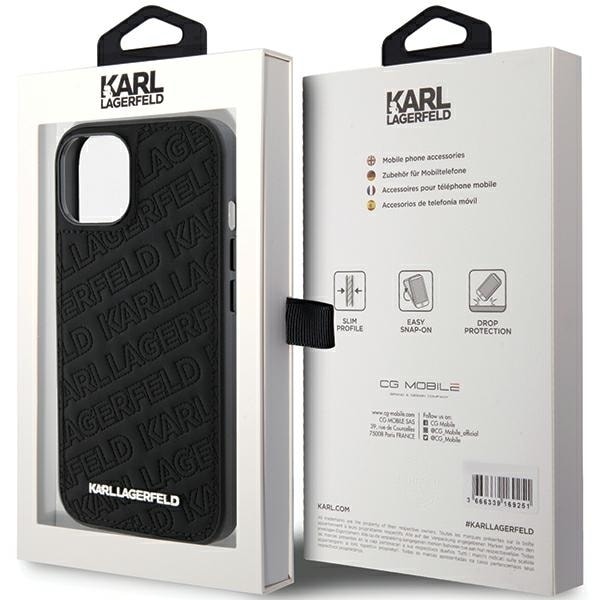 Karl Lagerfeld Quilted K Pattern case for iPhone 15 Plus / 14 Plus - black Black