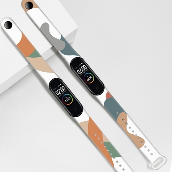 Strap Moro Wristband for Xiaomi Mi Band 6 / Mi Band 5 Silicone Strap Camo Watch Bracelet (10) Blue || Pink || White || Orange