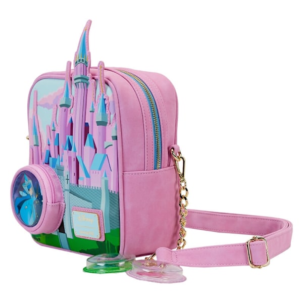 Loungefly Disney Sleeping Beauty Castle Three Good Fairies Stained Glass bag multifärg