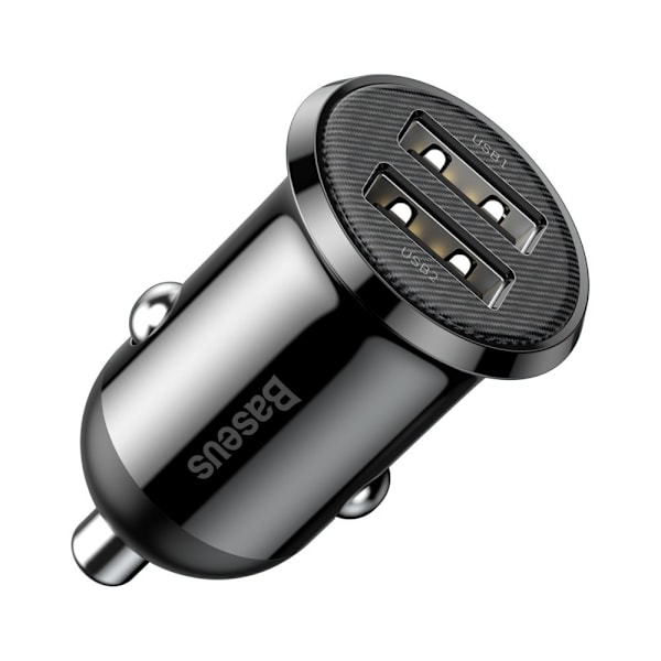 Baseus Grain Pro car charger 2x USB 4.8 A black (CCALLP-01) Black