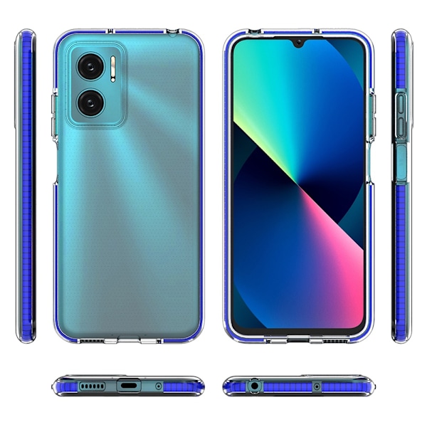 Spring Case Cover for Xiaomi Redmi Note 11E /Redmi 10 5G / Redmi 10 Prime+ 5G / Poco M4 5G Silicone Cover with Frame Light Blue Blue || Transparent