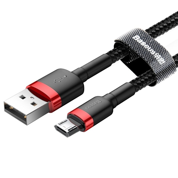 Baseus Cafule Cable durable nylon cable USB / micro USB 2A 3M black-red (CAMKLF-H91) Red