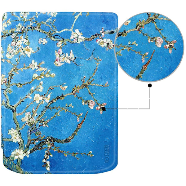 Tech-Protect SmartCase for PocketBook Verse / Verse Pro - Blue with Sakura Flowers Blue