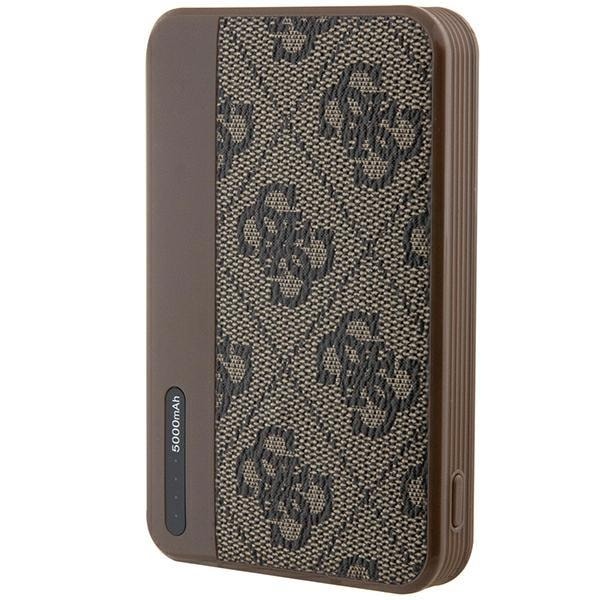 Guess Powerbank 15W GUPB5LP4GEGW 5000mAh brown/brown 4G Leather Metal Logo Brown