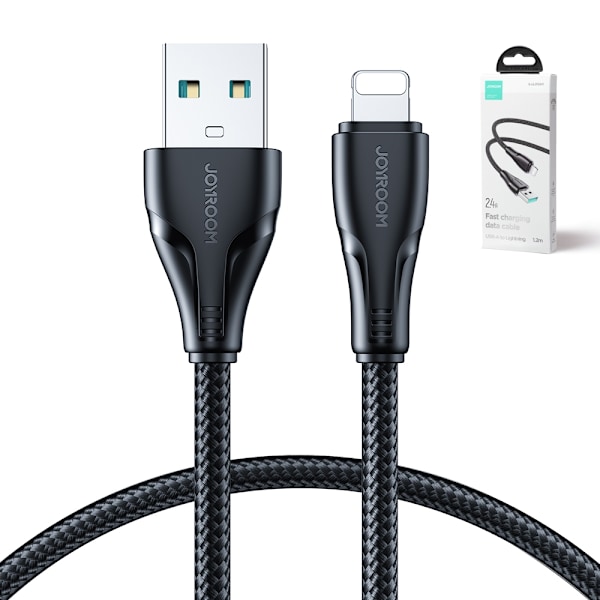 Joyroom Surpass Series A11 USB-A / Lightning 2.4A Cable 1.2 m - Black Black