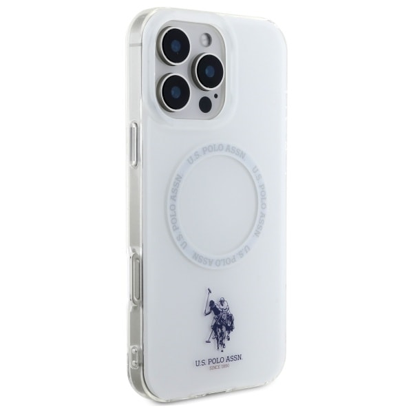 US Polo IML Ring MagSafe Case for iPhone 16 Pro Max - White White