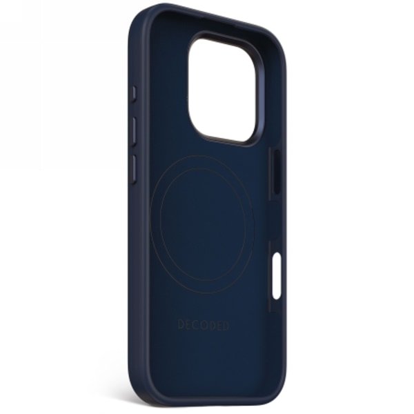 Decoded AntiMicrobial Silicone Backcover Case with MagSafe for iPhone 16 Pro - Navy Blue Blue