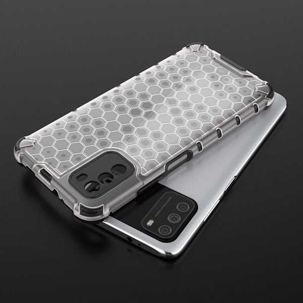 Honeycomb Case armor cover with TPU Bumper for Xiaomi Poco M3 transparent Transparent