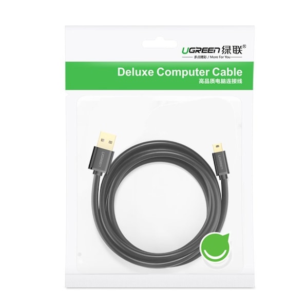 Ugreen cable USB - mini USB 480 Mbps cable 1.5 m black (US132 10385) Black