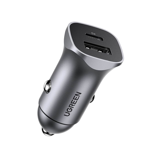 [RETURNED ITEM] Ugreen fast car charger USB-A / USB-C 30W PD PPS gray (CD130) Gray