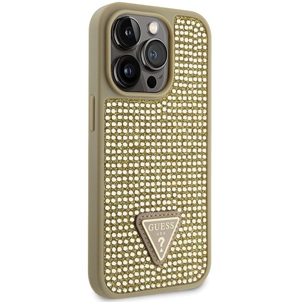 Guess GUHCP14LHDGTPD iPhone 14 Pro 6.1" gold/gold hardcase Rhinestone Triangle Gold