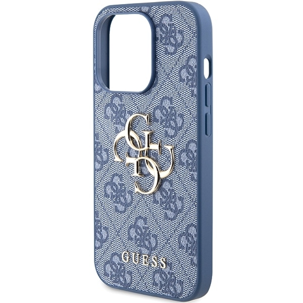 Guess 4G Big Metal Logo case for iPhone 15 Pro - blue Blue