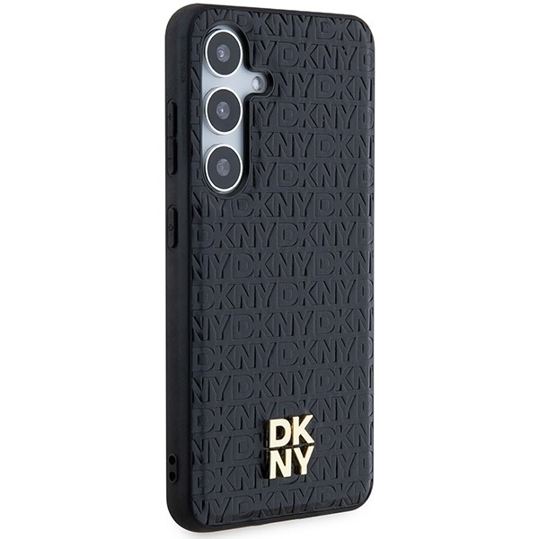 DKNY Leather Pattern Metal Logo MagSafe case for Samsung Galaxy S24 - black Black