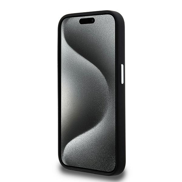 Karl Lagerfeld Silicone Metal Script Logo case for iPhone 15 Pro - black Black