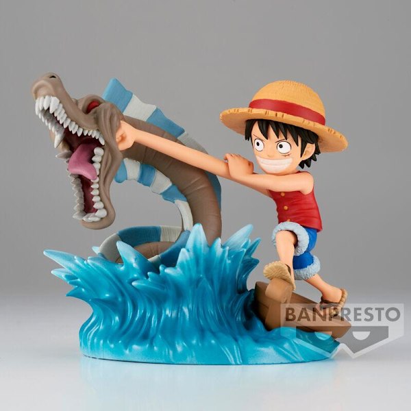 One Piece Log Stories Monkey D Luffy vs Local Sea figure 7cm multifärg