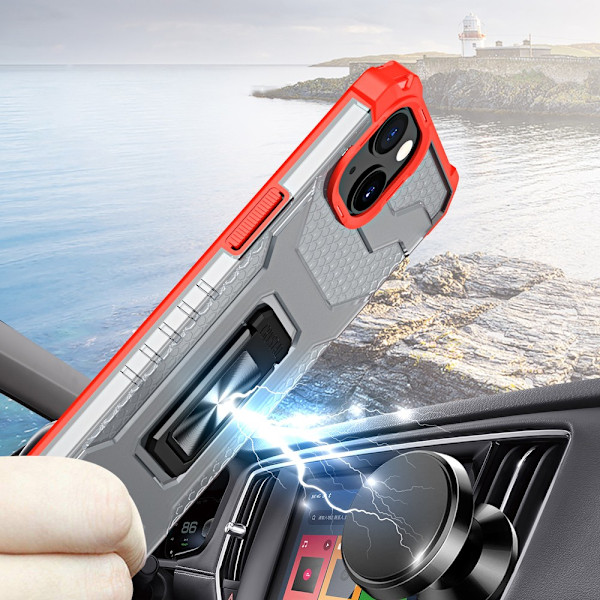 Crystal Ring Case Kickstand Tough Rugged Cover for iPhone 12 mini red Red