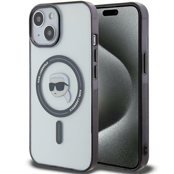 Karl Lagerfeld KLHMP15MHKHNOTK iPhone 15 Plus 6.7&quot; transparent hardcase IML Karl`s Head MagSafe Transparent