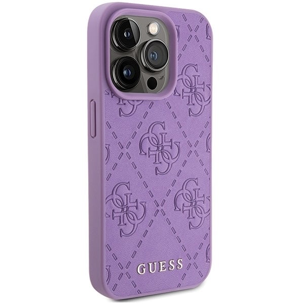 Guess Leather 4G Stamped case for iPhone 15 Pro - purple Violet