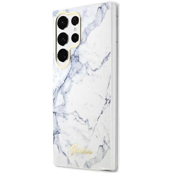 Guess GUHCS23LPCUMAH S23 Ultra S918 white/white hardcase Marble White