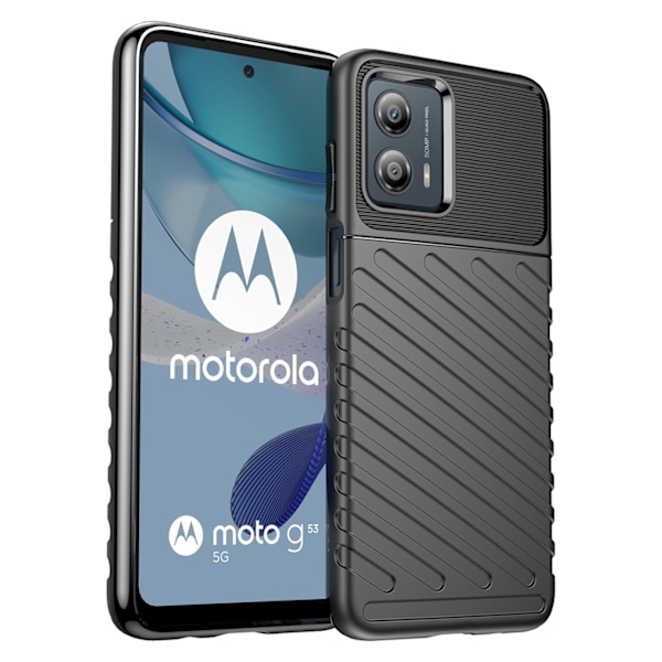 Thunder Case case for Motorola Moto G53 silicone armor case black Black