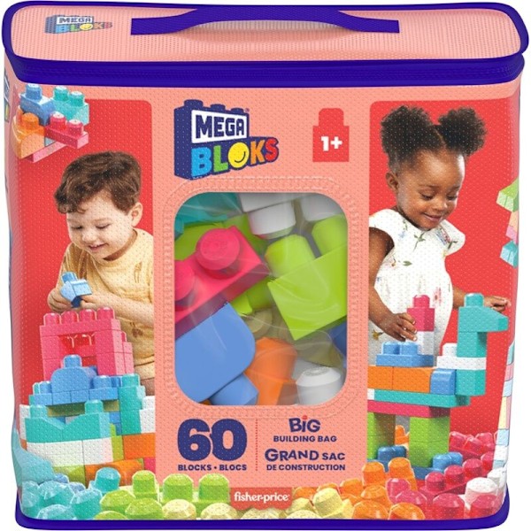 Mega Bloks Pink Bag 60pcs Multicolor