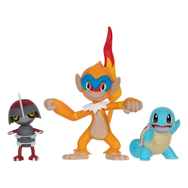 Pokémon Battle Figure Set 3-Pack Pawniard, Squirtle #1, Monferno 5 cm Multicolor