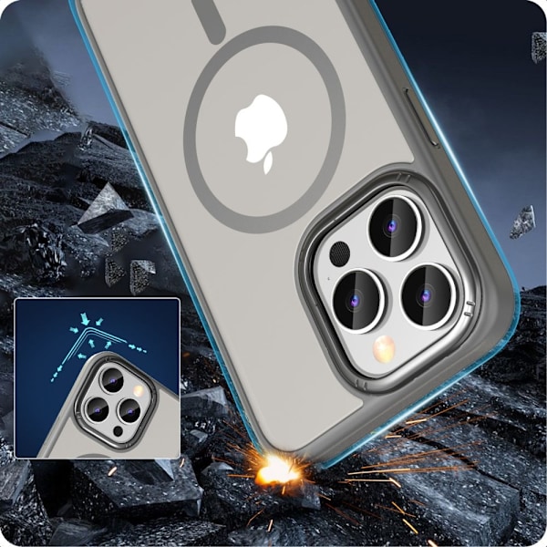 Tech-Protect MagMat 2 MagSafe case for iPhone 15 Pro Max - titanium matte Semi-transparent || Titanic