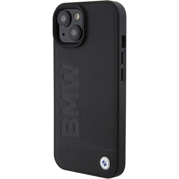 BMW Leather Hot Stamp case for iPhone 15 - black Black