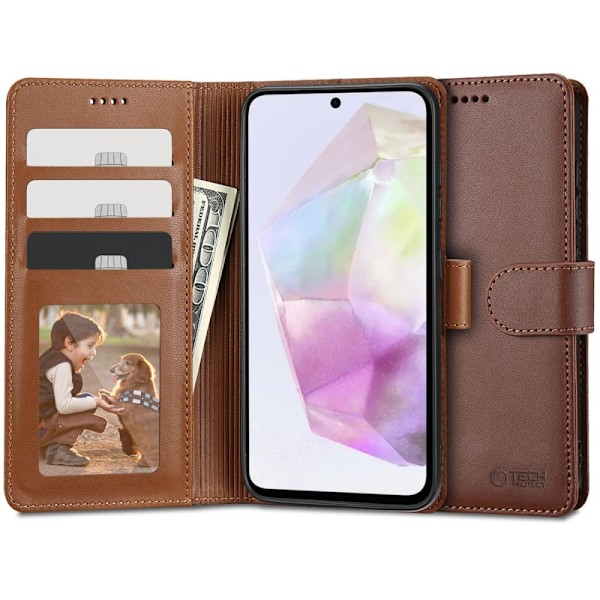 Tech-Protect Wallet Case for Samsung Galaxy A35 5G - Brown Brown