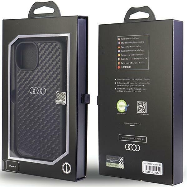 Audi Carbon Fiber iPhone 14 6.1" black/black hardcase AU-TPUPPCIP14-R8/D2-BK Black