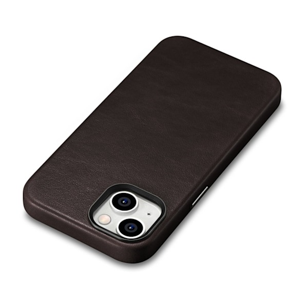 iCarer Oil Wax Premium Leather Case magnetic leather case iPhone 14 with MagSafe brown (WMI14220701-BN) Brown