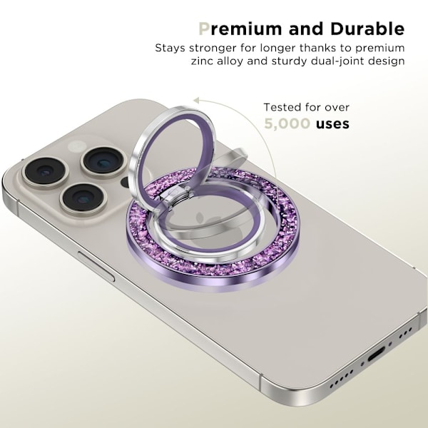 Tech-Protect MMR200 magnetic holder / ring with MagSafe - purple with crystals Violet